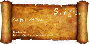 Sajti Éva névjegykártya